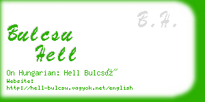 bulcsu hell business card